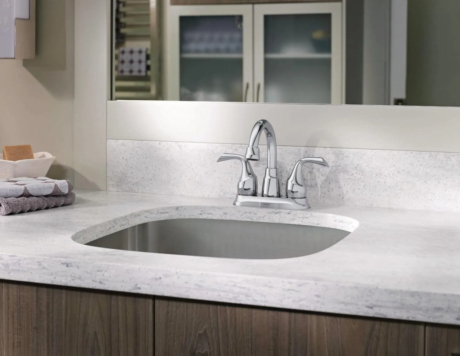 Moen 84115 Idora Bathroom Sink Faucet, 4-Inch Centerset, Chrome