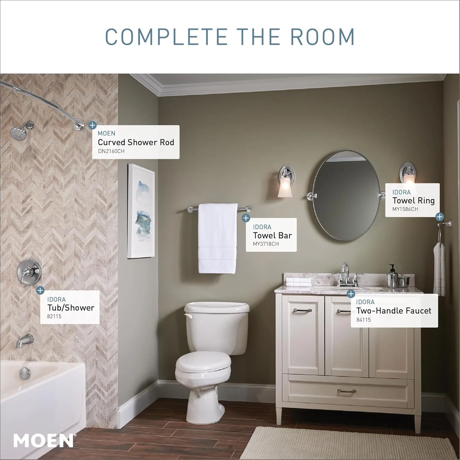 Moen 84115 Idora Bathroom Sink Faucet, 4-Inch Centerset, Chrome