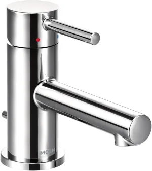 Moen Align Chrome One-Handle Single Hole Low Profile Modern Bathroom Faucet with Drain Assembly, 6191