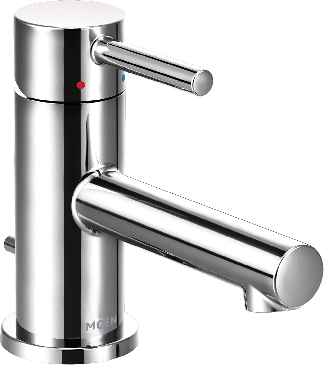 Moen Align Chrome One-Handle Single Hole Low Profile Modern Bathroom Faucet with Drain Assembly, 6191