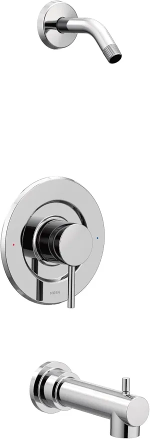 Moen Align Chrome Posi-Temp Pressure Balancing Modern Tub and Shower Trim Kit without Showerhead Valve Required, T2193NH