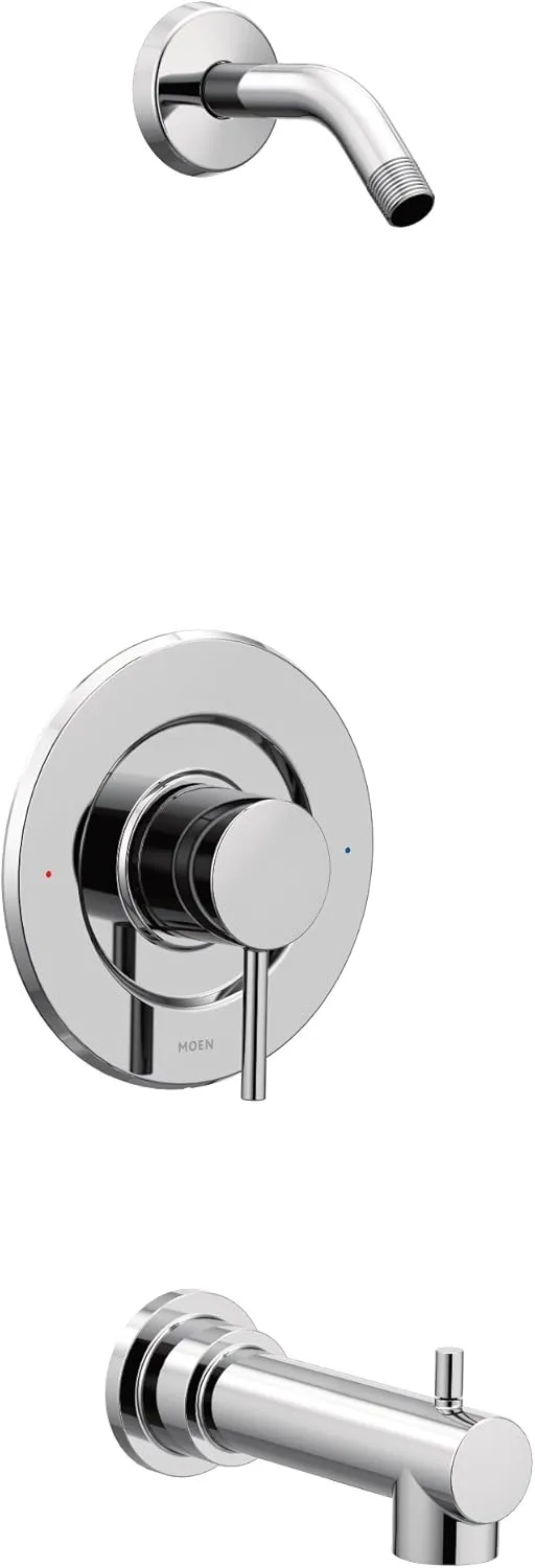 Moen Align Chrome Posi-Temp Pressure Balancing Modern Tub and Shower Trim Kit without Showerhead Valve Required, T2193NH