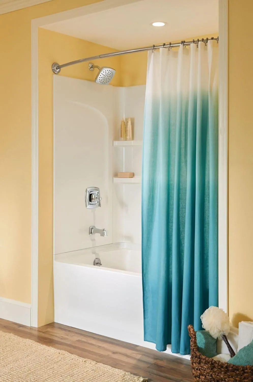Moen Conway Chrome Posi-Temp Tub and Shower Trim Set Featuring Square Showerhead, Shower Lever Handle, and Tub Spout, Valve Included, 82922