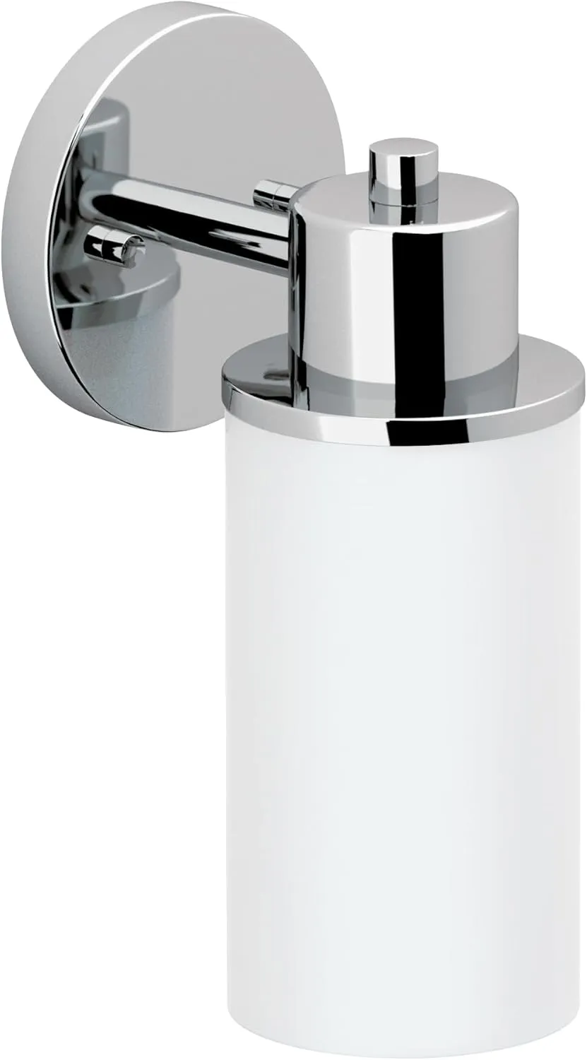 Moen DN0761CH Iso 1-Light Dual-Mount Bath Bathroom Vanity Fixture with Frosted Glass, Chrome