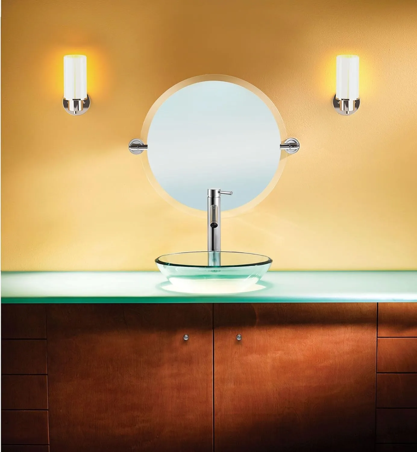 Moen DN0761CH Iso 1-Light Dual-Mount Bath Bathroom Vanity Fixture with Frosted Glass, Chrome