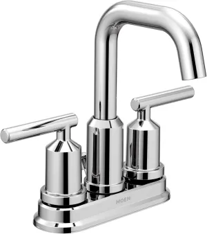 Moen Gibson Chrome Two-Handle Centerset High Arc Modern Bathroom Faucet with Drain Assembly, 6150