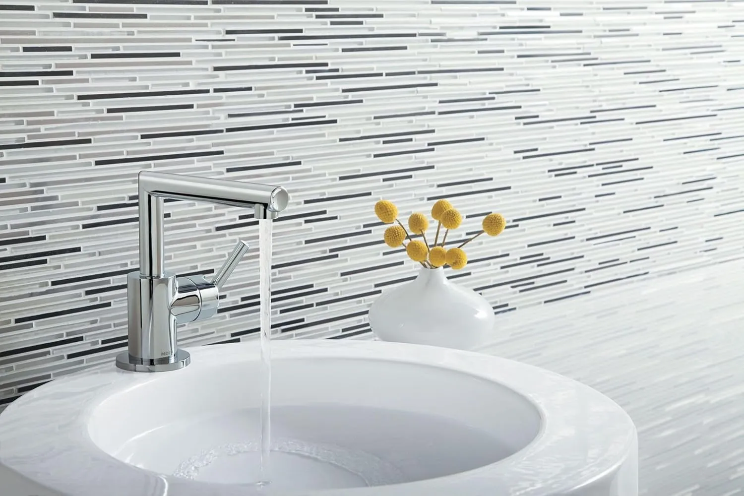 Moen S43001 Arris One-Handle Single Hole Modern Bathroom Faucet, Chrome