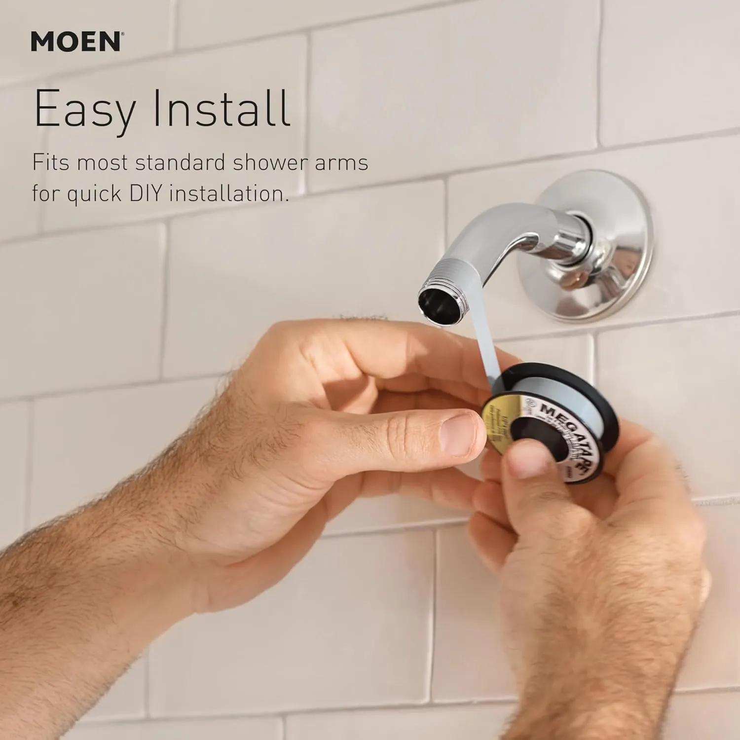 Moen S6365EP Voss 6" Single-Function Eco-Performance Rainshower Showerhead with Immersion Technology, Chrome