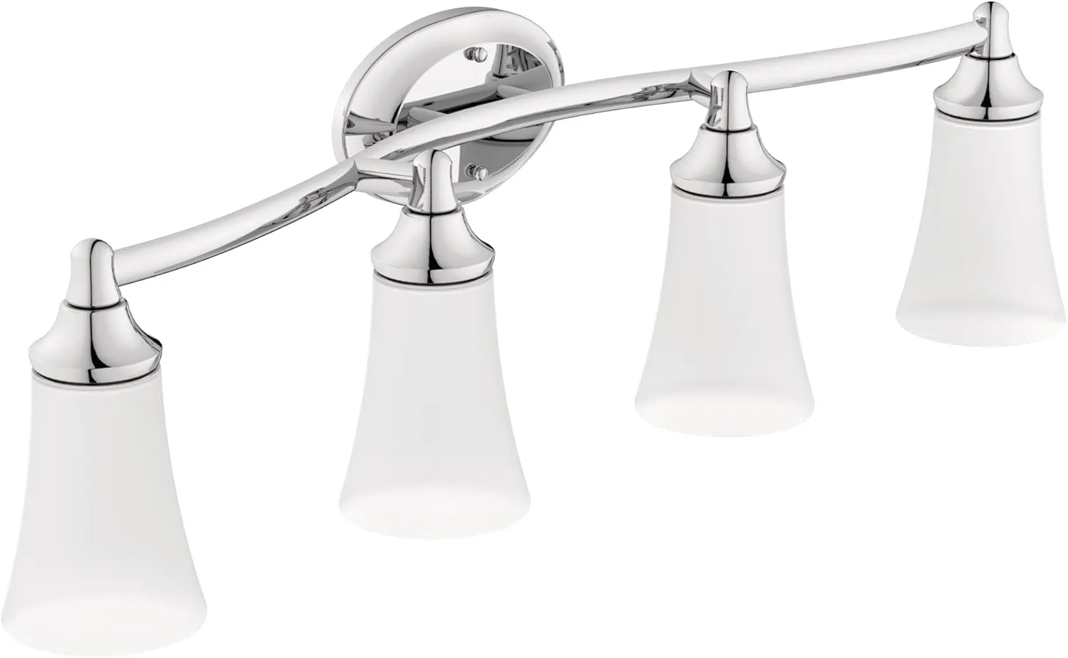 Moen YB2864CH Eva 4-Light Dual-Mount Bath Bathroom Vanity Fixture with Frosted Glass, Chrome