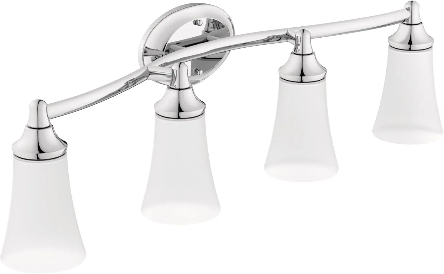 Moen YB2864CH Eva 4-Light Dual-Mount Bath Bathroom Vanity Fixture with Frosted Glass, Chrome