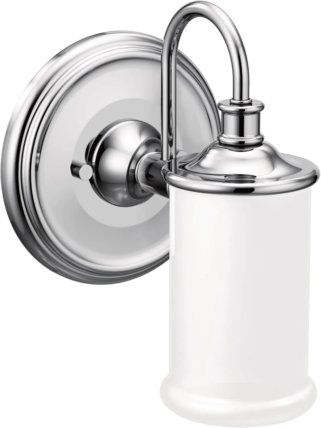 Moen YB6461CH Belfield 1-Light Dual-Mount Bath Bathroom Vanity Fixture with Frosted Glass, Chrome