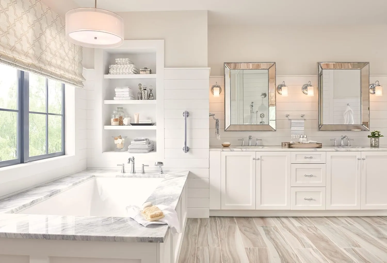 Moen YB6461CH Belfield 1-Light Dual-Mount Bath Bathroom Vanity Fixture with Frosted Glass, Chrome