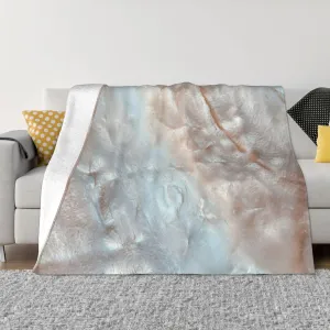 Mother of Pearl Light 60"X50" Flannel Blanket - 100% Soft Polyester, Lightweight and Warm, Suitable for Families, Camping, Travel