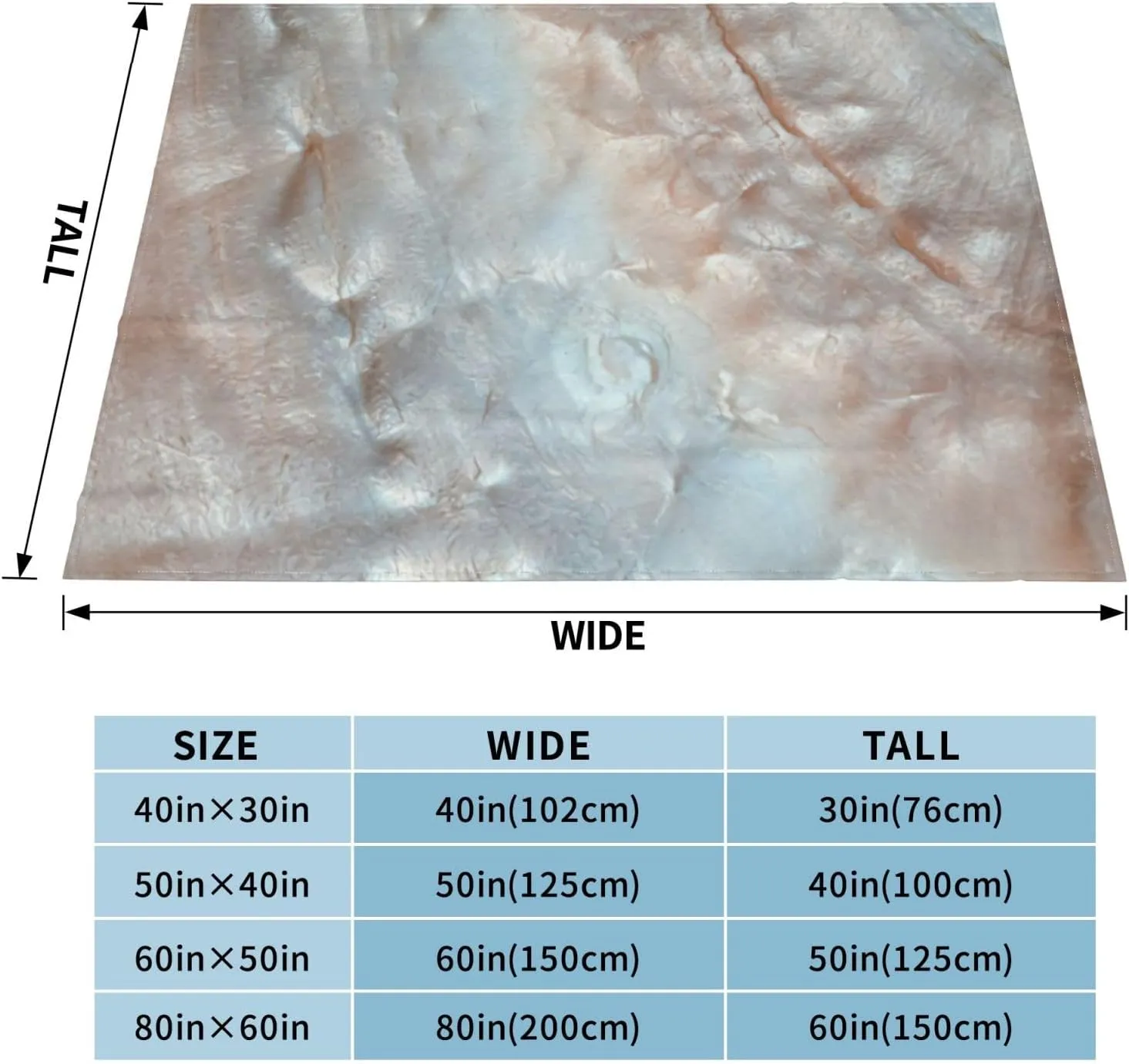 Mother of Pearl Light 60"X50" Flannel Blanket - 100% Soft Polyester, Lightweight and Warm, Suitable for Families, Camping, Travel