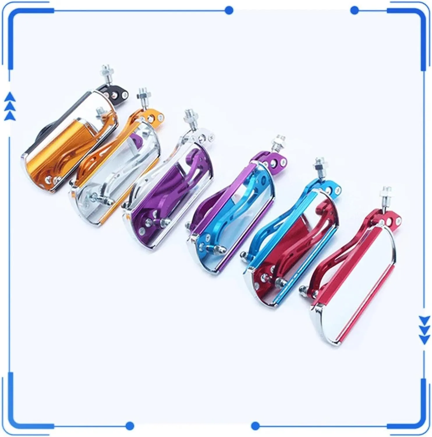 Motorbike Bike Mountain Bike Electric Bike Rear View Mirror Reflective Mirror Safety Mirror Handlebars Reversing Mirror(Blue)
