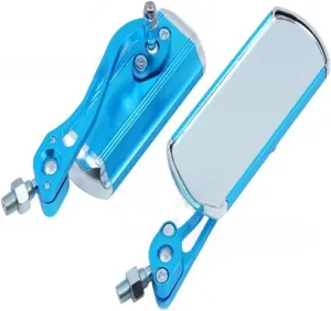 Motorbike Bike Mountain Bike Electric Bike Rear View Mirror Reflective Mirror Safety Mirror Handlebars Reversing Mirror(Blue)