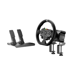 MOZA R3 Racing Wheel and Pedals Bundle for PC, 3.9Nm Direct Drive WheelBase,11-inch ES Lite Steering Wheel,Pedals and Desk Clamp High-Performance Game Racing Simulator for PC User