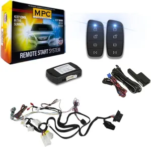MPC Complete (2) 4-Button Extended Range 2-Way Remote Start Kit Compatible with Nissan Versa 2012-2019 Push-to-Start ONLY - T-Harness - Firmware Preloaded - FlashLink Updater