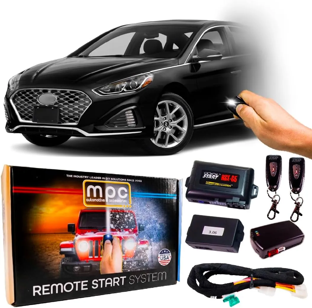 MPC Remote Start Kit Compatible with Hyundai Sonata 2018-2019 || Gas || Semi Plug-n-Play with T-Harness || Includes (2) 1-Button Remotes - Up to 1,500 ft Range || Premier USA Tech Support