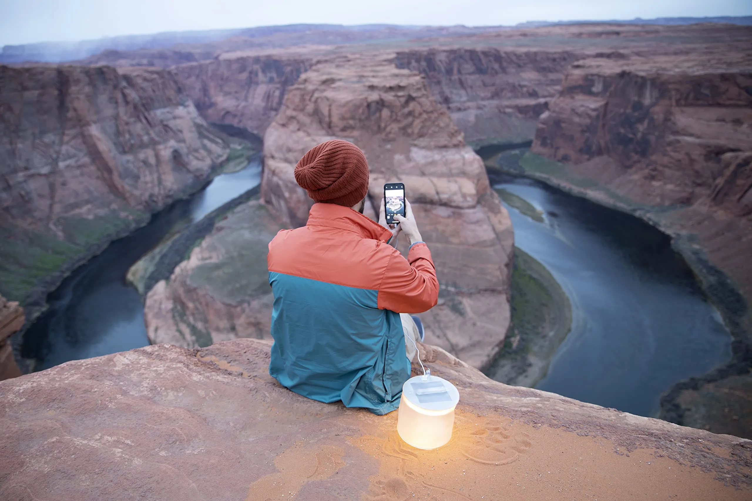 MPOWERD Luci Base Camp: Inflatable Lantern Rechargeable via Solar or USB-C   Phone Charger