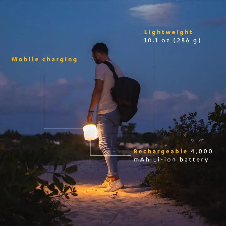MPOWERD Luci Base Camp: Inflatable Lantern Rechargeable via Solar or USB-C   Phone Charger