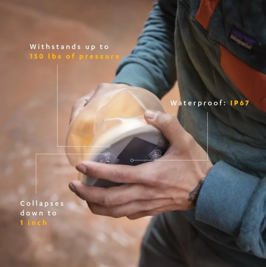 MPOWERD Luci Base Camp: Inflatable Lantern Rechargeable via Solar or USB-C   Phone Charger