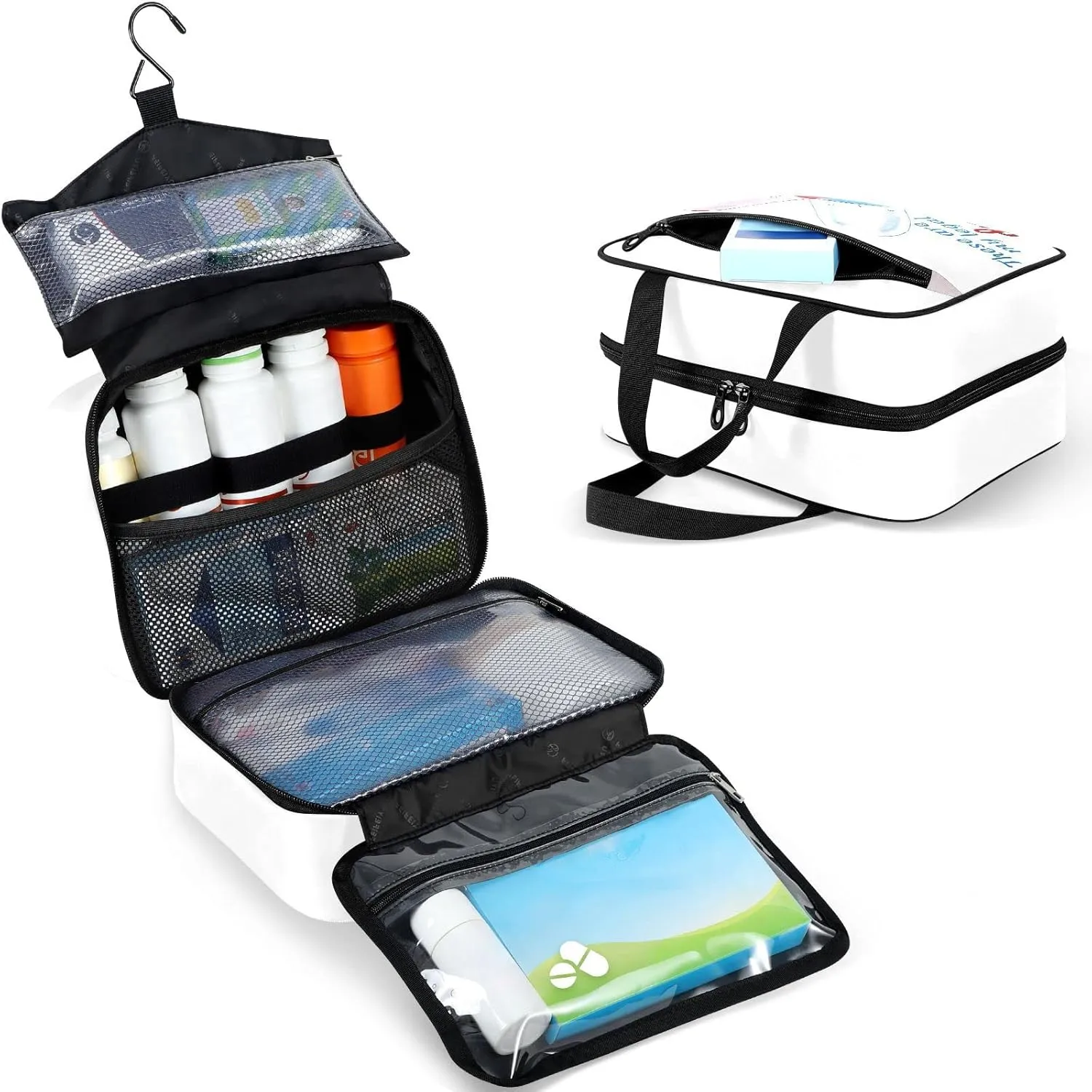 Naanle Pill Organizer Bag Travel Pill Bottle Medicine Organizer Home Storage Medication Bag for Vitamin Supplements, My Legal Drugs Empty First Aid Bag for Car Camping, 1.0 Count