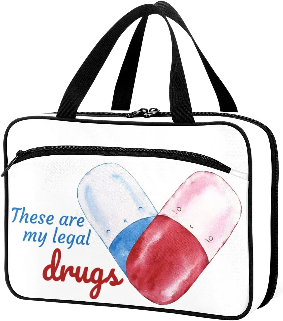 Naanle Pill Organizer Bag Travel Pill Bottle Medicine Organizer Home Storage Medication Bag for Vitamin Supplements, My Legal Drugs Empty First Aid Bag for Car Camping, 1.0 Count