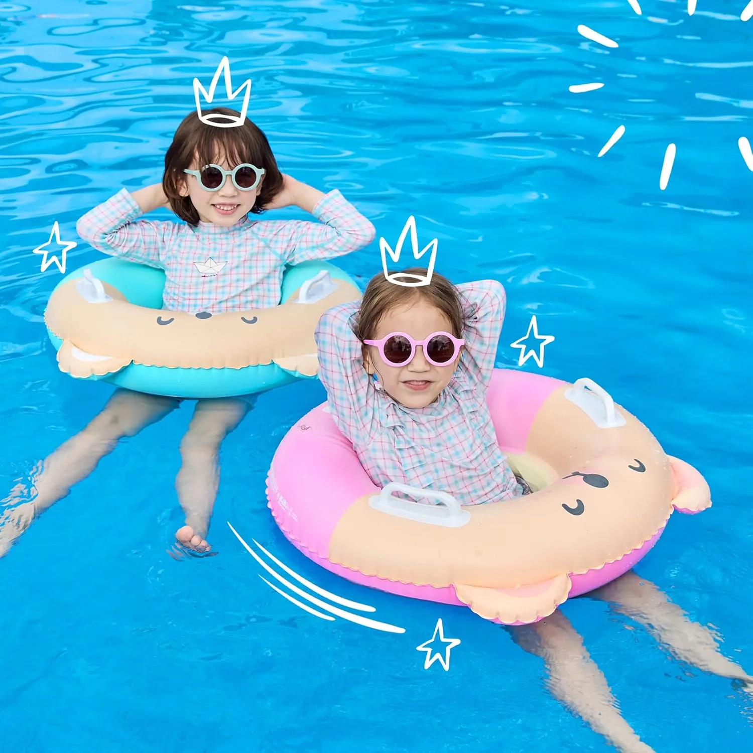 NAI-B Todderl Float Tube, Inflatable Swimming Pool Ring with Seat, Blow up Swim Training Aid Float Ring for 2-5 Year Old Boys Girls Toddler Kids
