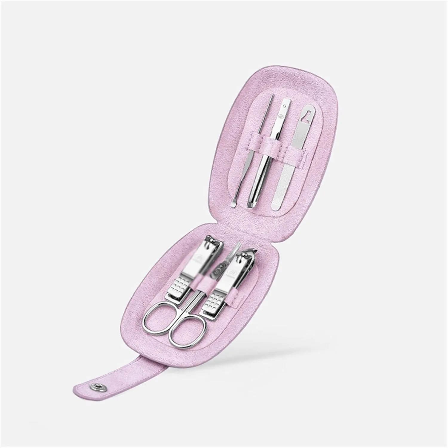 Nail Clipper Nail Clippers,Mini Manicure Set Nail Clipper Set 6 in 1 Stainless Steel Pedicure Care Grooming Kit ​with Portable Travel Case Pedicure Set (Color : Pink)