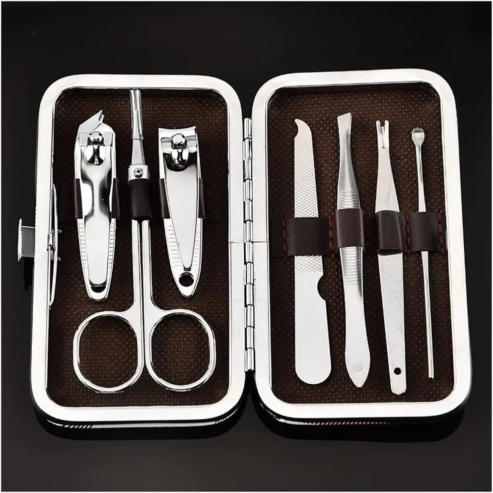 Nail Clipper Set Stainless Steel 7-Piece Home Personal Care Tool Nail Clippers Set Decoration Nail Nail Tool Set Suitable for Outdoor Travel Manicure Set