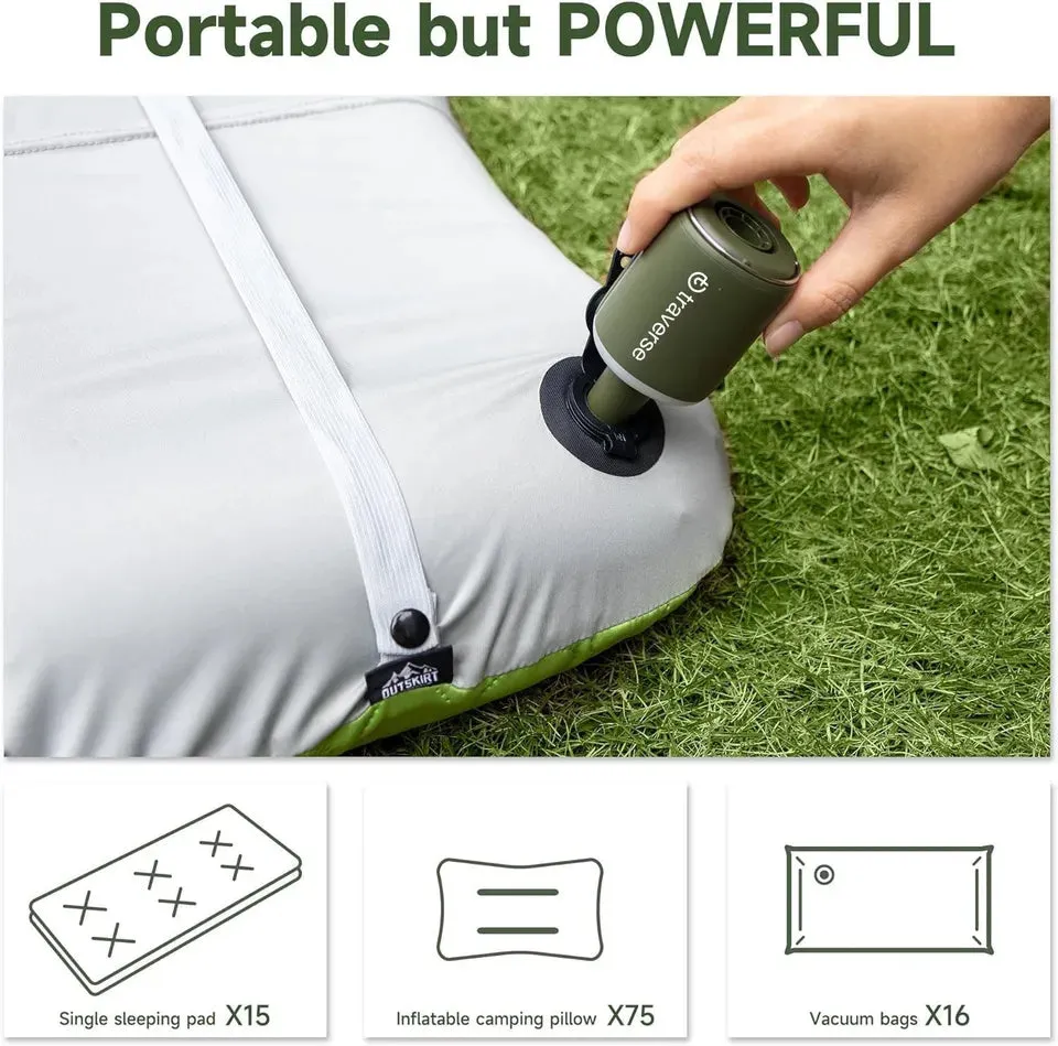Nano Inflatable PumpBuilt-In Lantern &amp; Magnetic Design for Air Mattress, Pool Floats, &amp; More