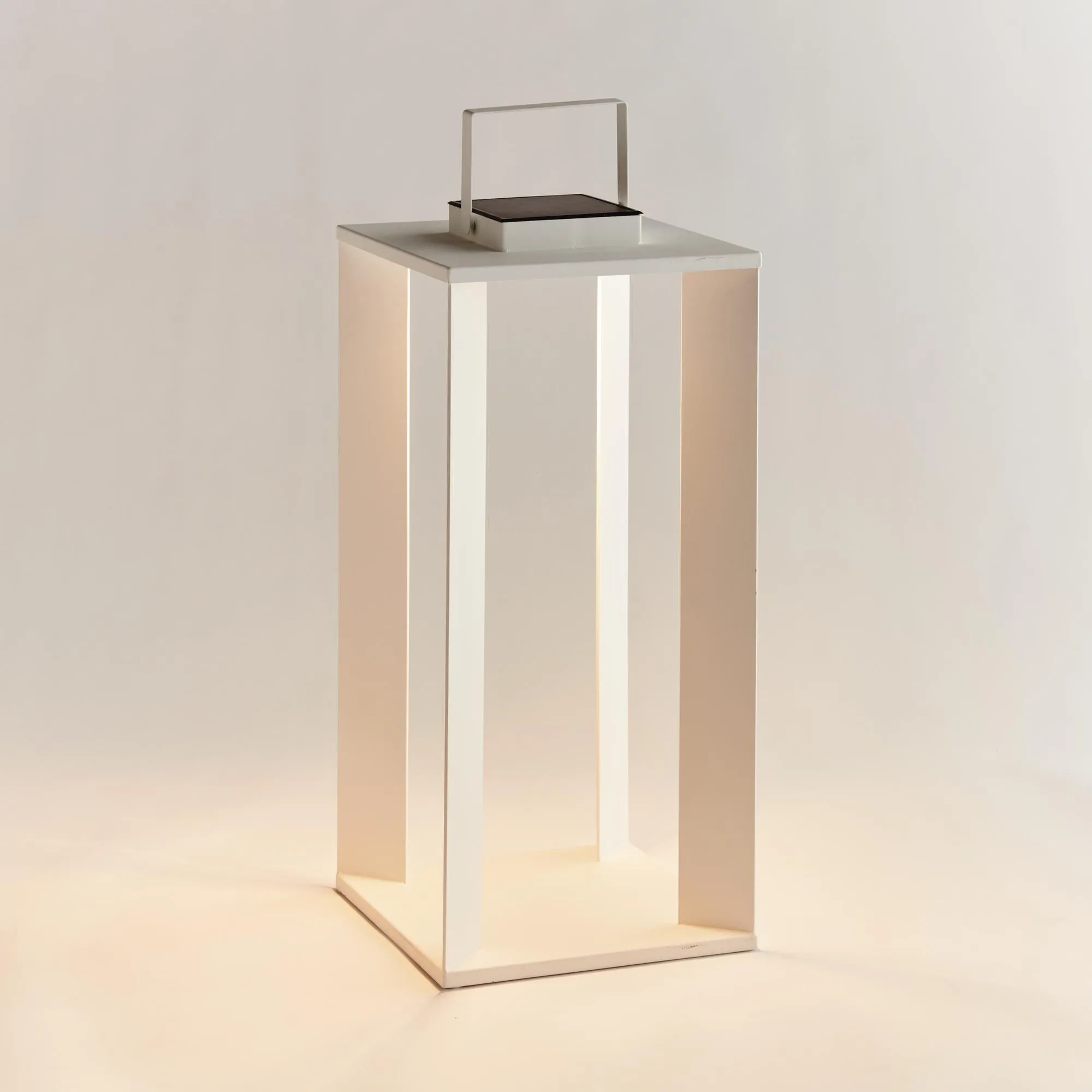 Napa Matte White Hanley Solar Led Lantern 24"