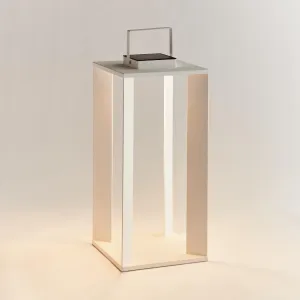 Napa Matte White Hanley Solar Led Lantern 24"