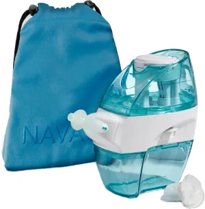 Navage Travel Bundle - Nasal Irrigation System - Saline Nasal Rinse Kit with 1 Nose Cleaner, 30 Salt Pods and Sky Blue Travel Bag