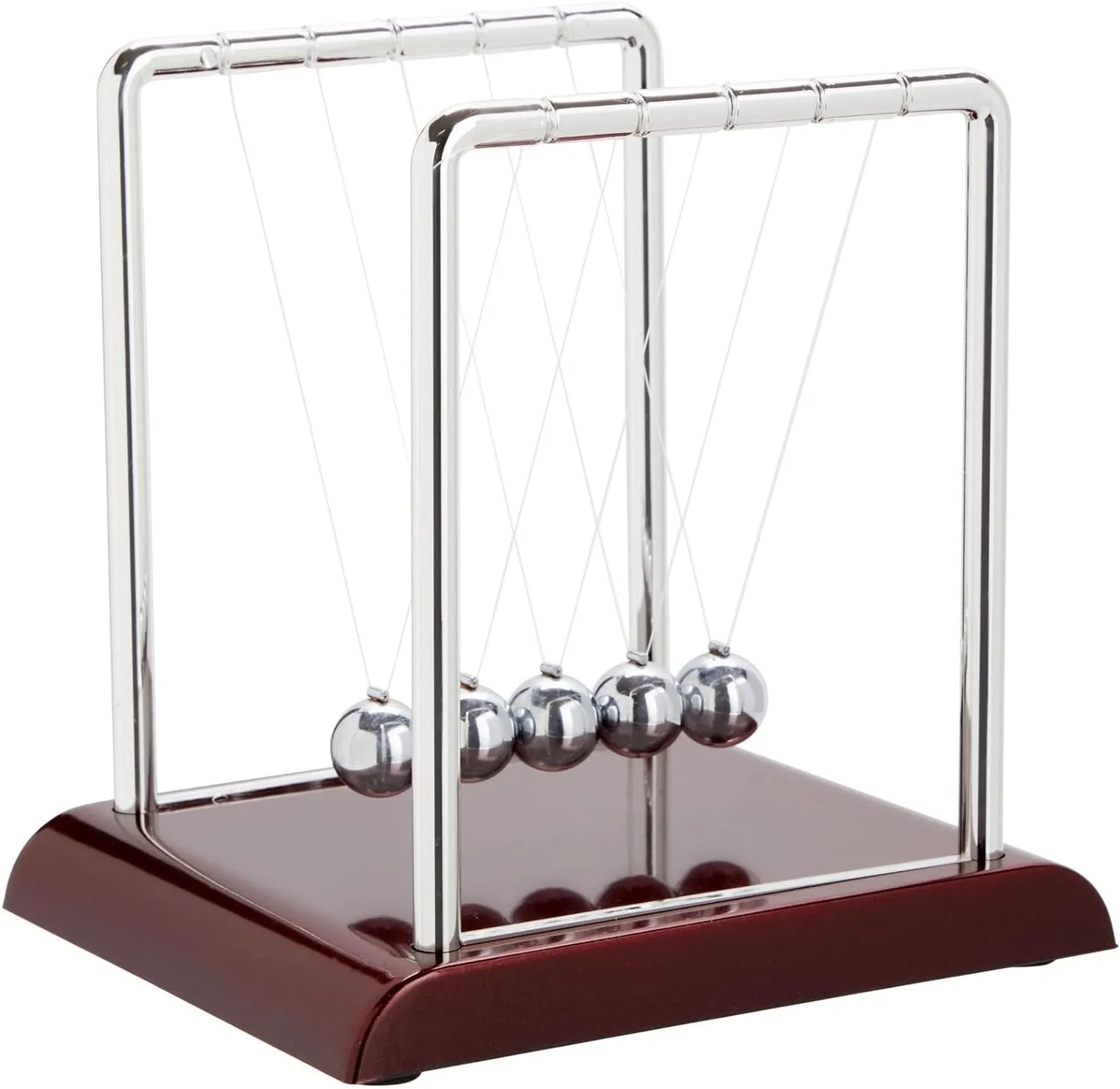 Newton's Cradle Balance Pendulum, Physics Learning Desk Toy, Swinging Kinetic Balls for Home, Office Decoration, Stress Relief, Fun Science Fidget Accessories (7x6x7 in)