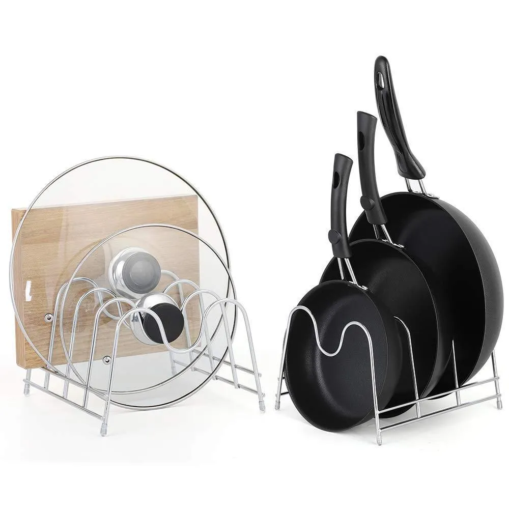 NEX 2-Pack Kitchen Cabinet Pan and Pot Lid Organizer Rack Holder