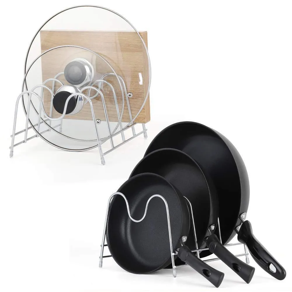 NEX 2-Pack Kitchen Cabinet Pan and Pot Lid Organizer Rack Holder
