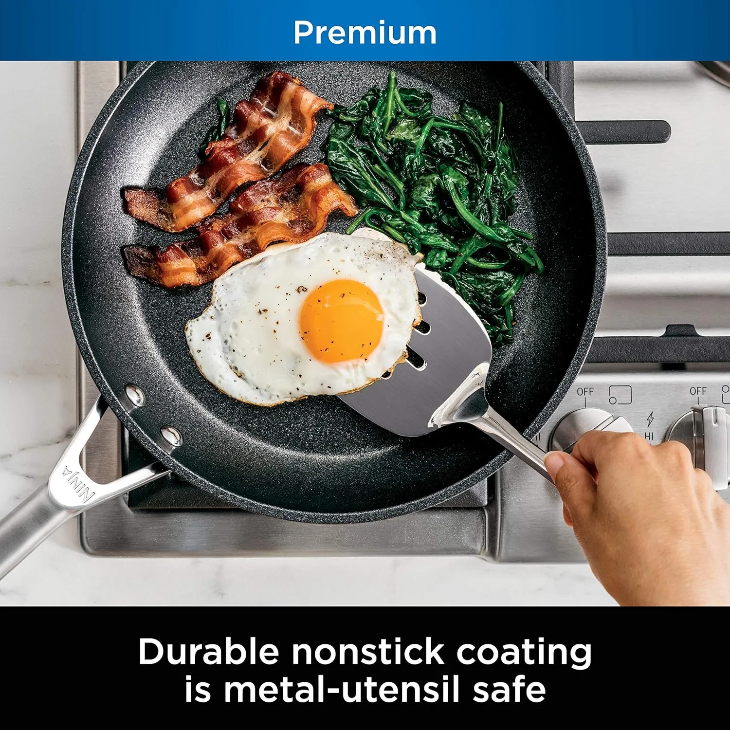 Ninja Foodi NeverStick Professional 12-Piece Cookware Set, Hard-Anodized, Nonstick, Durable & Oven Safe to 500°F, Slate Grey, C39800