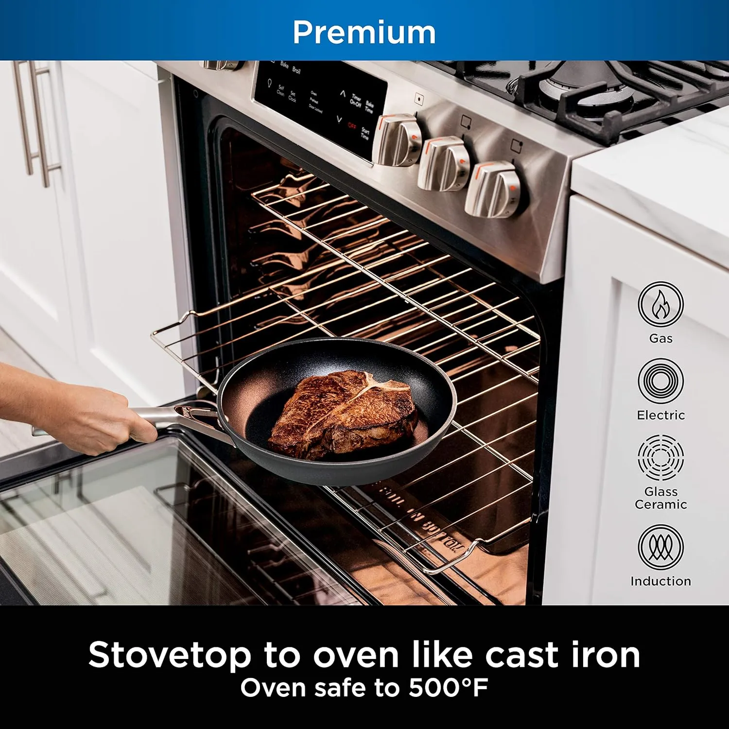 Ninja Foodi NeverStick Professional 12-Piece Cookware Set, Hard-Anodized, Nonstick, Durable & Oven Safe to 500°F, Slate Grey, C39800