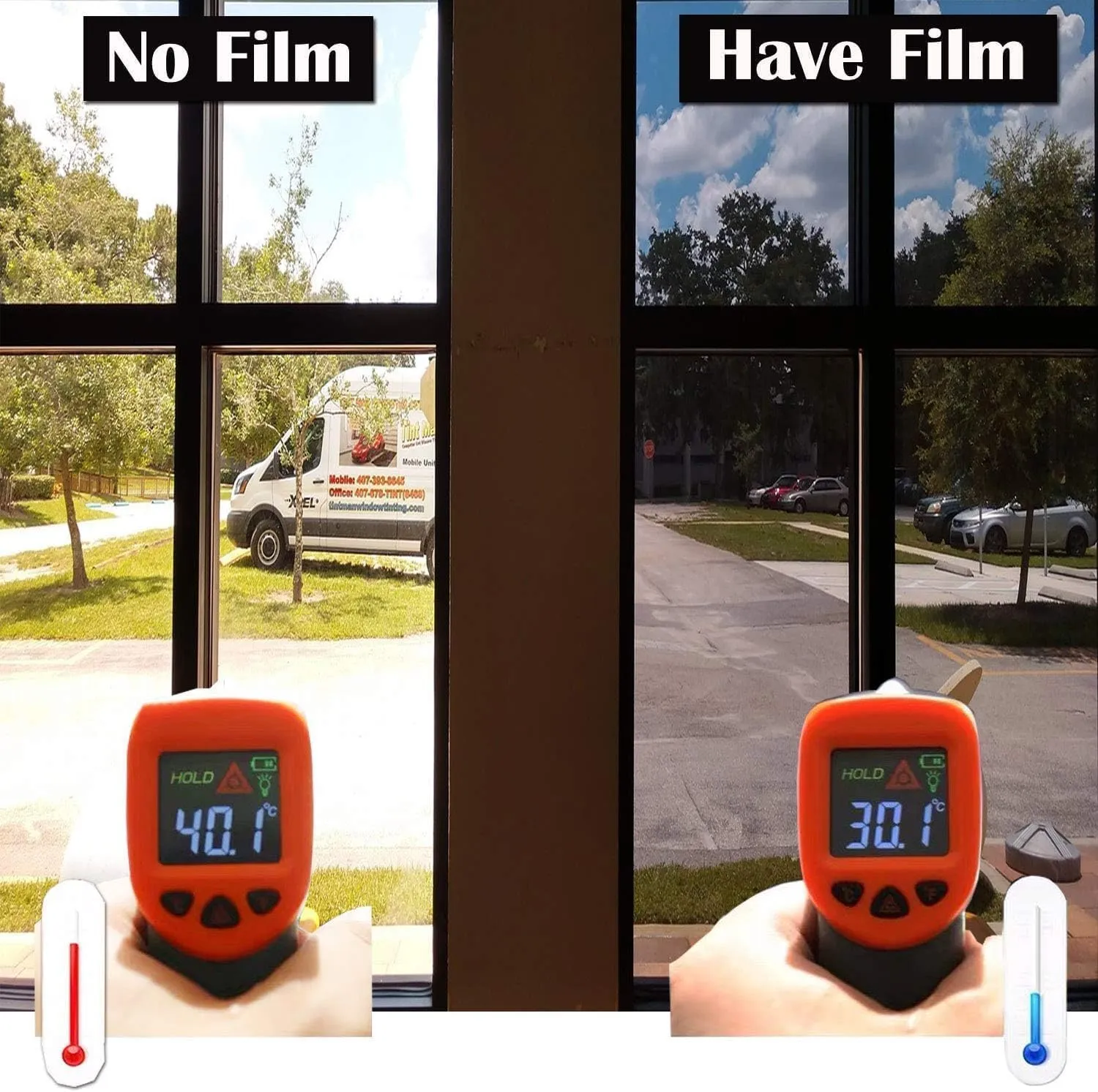 Niviy One Way Privacy Window Film See Out Not in 41 x 78.7 Inch Reflective Window Film Heat Blocking Anti UV Glass Door Mirror Window Tint for Home Office, Silver