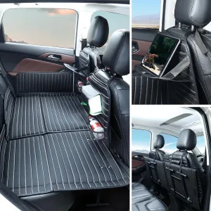 Non Inflatable Car Mattress, Folding Car Bed Backseat Mattress, Truck Mattress, Back Seat Bed for Truck SUV Car Camping, Car Bed Back seat Extender for Kids/Dogs (with Adjustable Bracket)