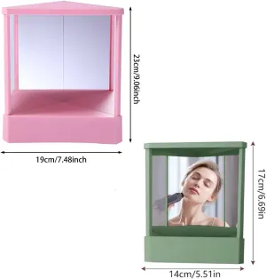 Non-Reversing Mirror,True Image Reflection, Real Reflections Beauty Mirror,Non Magnifying Tabletop Mirrors, for Makeup Vanity & Beauty (Black,Small)