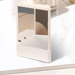 Non-Reversing Mirror,True Looking Glass Non-Reversing,Tabletop Makeup Vanity Stand Glasses,Reversal Small Cosmetic Real Reflections Beauty Spectacles for Makeup Vanity & Beauty (White)