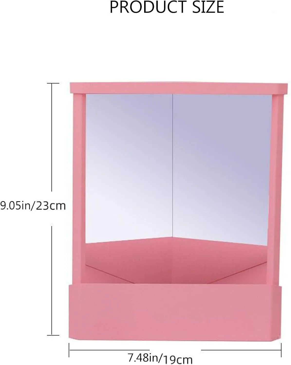Non-Reversing True Mirror-Tabletop Makeup Vanity Stand Mirror with Real Reflections, Slim Precision Design for Makeup & Beauty, Non-Magnifying Cosmetic Mirror (White,S: 8 * 5.1 * 6.7in)