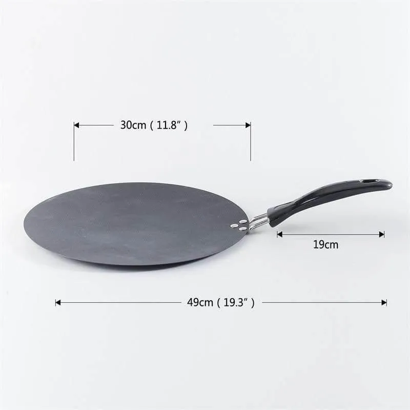 Non-stick Black Iron Pancake Pan - Durable Round Cookware