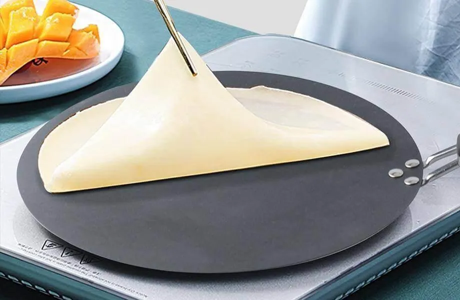 Non-stick Black Iron Pancake Pan - Durable Round Cookware