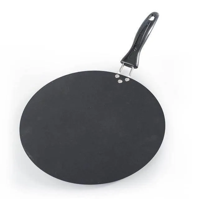 Non-stick Black Iron Pancake Pan - Durable Round Cookware