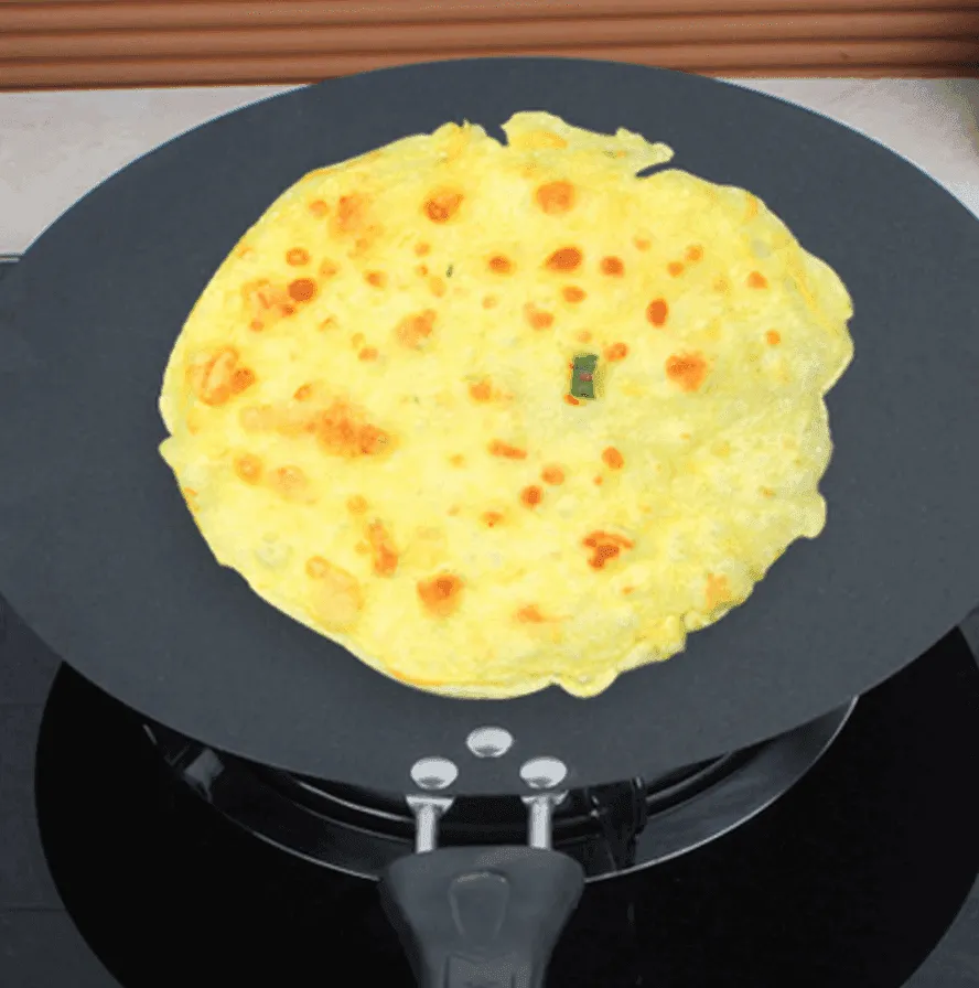 Non-stick Black Iron Pancake Pan - Durable Round Cookware