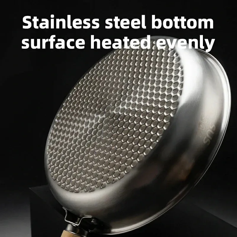 Non-Stick with Detachable Stainless Handle Satisfaction guarantee Frying Budget-friendly Qunature Steel Pan